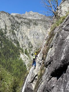 Team on the 3rd, or 4th pitch (or first above the cable terrace) 